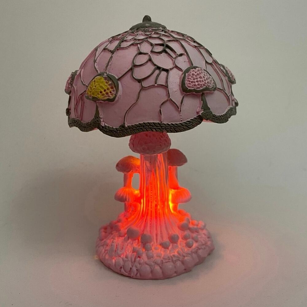 Pink Mushroom Fairy Lamp Accent Light
